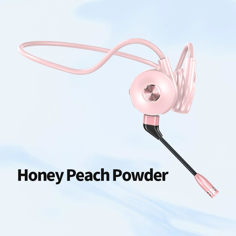 Bone Conduction Headphones Wireless Sports Earphones Dual Microphone Noise Cancellation for Cycling Bluetooth-Compatible