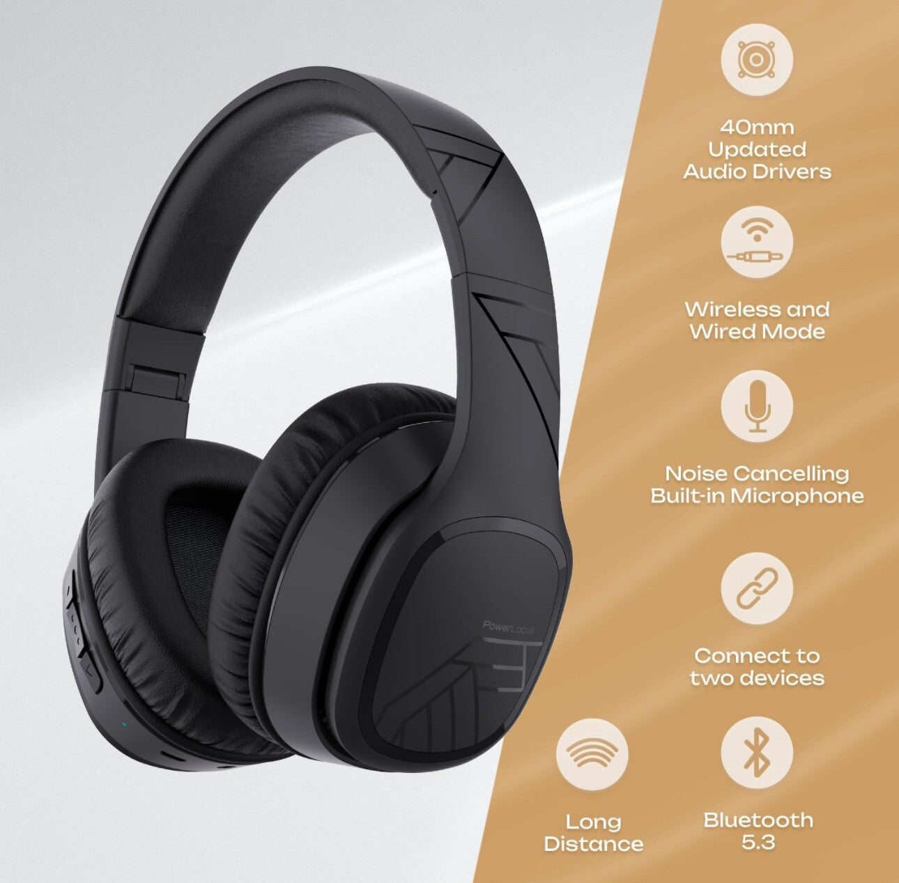 Wireless Bluetooth Gym Headphones over Ear Noise Cancelling Exercise Earphones