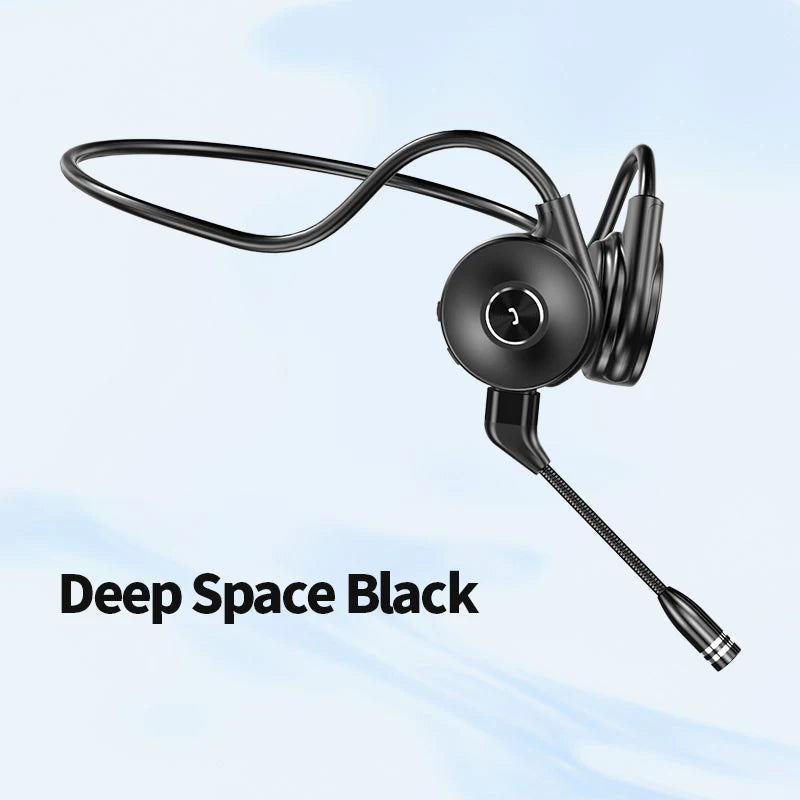 Bone Conduction Headphones Wireless Sports Earphones Dual Microphone Noise Cancellation for Cycling Bluetooth-Compatible