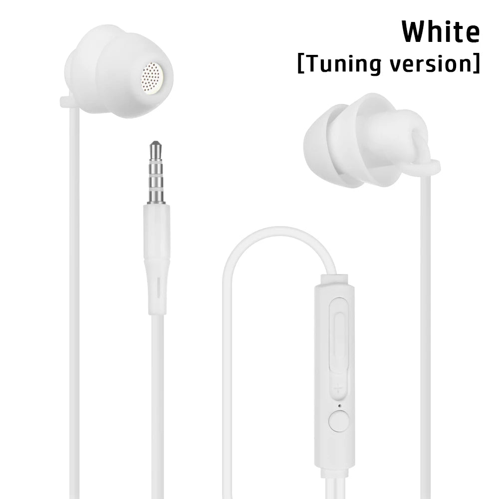New 3.5Mm Wired Noise Reduction Earphones Stereo Silica Gel In-Ear Headset Sleep Headphones Suitable for Android Phone