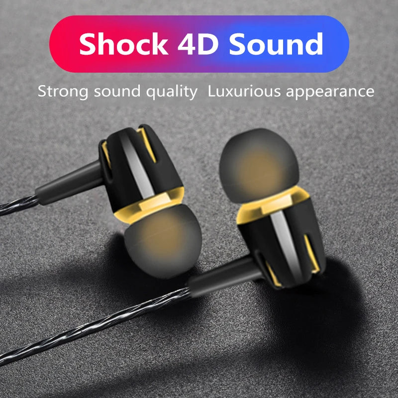 Wired Headphones 3.5Mm Bass Stereo Music Earbuds Sports Headsets with Mic for Iphone Samsung Xiaomi Android IOS Smart Phone