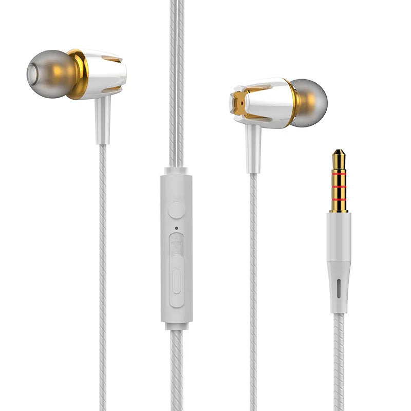 Wired Headphones 3.5Mm Bass Stereo Music Earbuds Sports Headsets with Mic for Iphone Samsung Xiaomi Android IOS Smart Phone