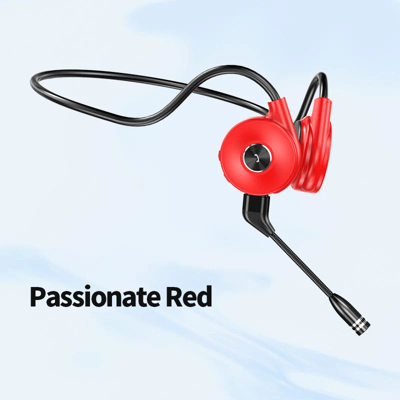 Bone Conduction Headphones Wireless Sports Earphones Dual Microphone Noise Cancellation for Cycling Bluetooth-Compatible