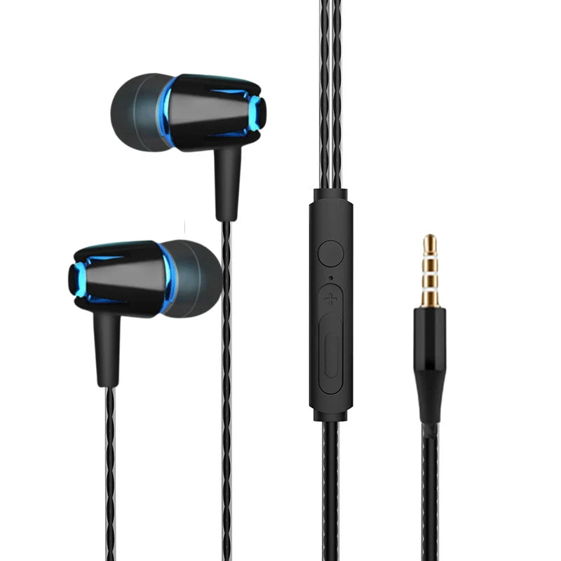Wired Headphones 3.5Mm Bass Stereo Music Earbuds Sports Headsets with Mic for Iphone Samsung Xiaomi Android IOS Smart Phone